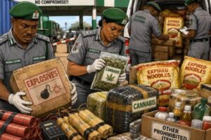 Customs For Seme Border Catch Explosives, Expired Noodles, Cannabis — Smugglers Come Border With Full Shopping List