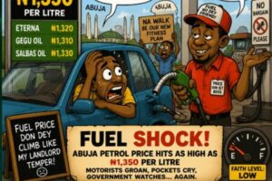 FUEL SHOCK: Abuja Petrol Price Don Turn Wallet To Emergency Patient As N1,350 Per Litre Enter Market