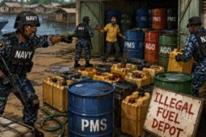 Illegal Fuel Depot Think Say Navy Dey Sleep, Morning Surprise Land