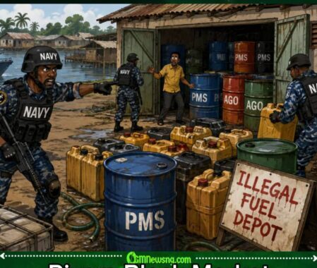 Illegal Fuel Depot Think Say Navy Dey Sleep, Morning Surprise Land