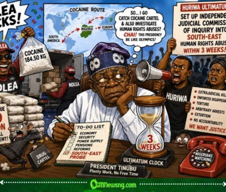 NDLEA Cocaine Bust Meets HURIWA Three-Week Ultimatum: Tinubu Get Another Serious Assignment