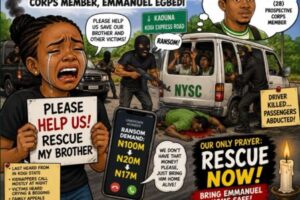 NYSC Abduction: Family Cry For Rescue As N17m Ransom Hang Over Abducted Corper