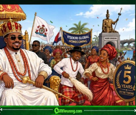 Olu of Warri Marks Five Years For Throne As Royalty Don Dress Full Regalia