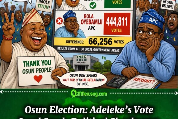 Osun Election: Adeleke Opens 66,256-Vote Lead as Oyebamiji Faces Political Shock