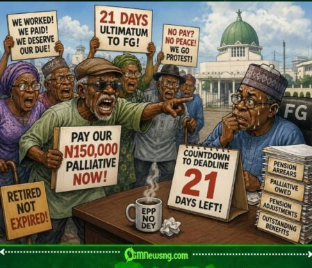 N150,000 Palliative Wahala Don Reach Boiling Point as Pensioners Give FG 21 Days to Pay