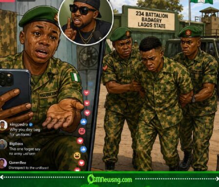 Soldier Wear Uniform Beg Money for TikTok Live, Army Sharp-Sharp Carry Am Go Explain