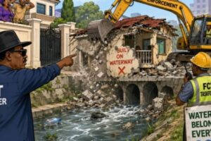Waterway Wahala Wike Bulldozers Enter Maitama as Waterways Become Priority