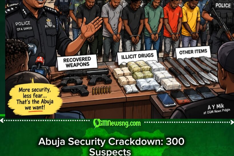 ABUJA SECURITY CRACKDOWN: POLICE SWEEP CITY LIKE PERSON WEY DEY FIND LOST PHONE AS 300 SUSPECTS ENTER NET