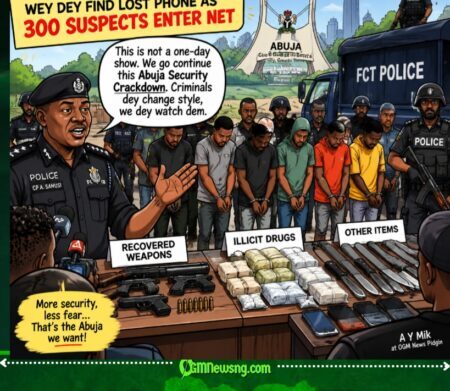 ABUJA SECURITY CRACKDOWN: POLICE SWEEP CITY LIKE PERSON WEY DEY FIND LOST PHONE AS 300 SUSPECTS ENTER NET
