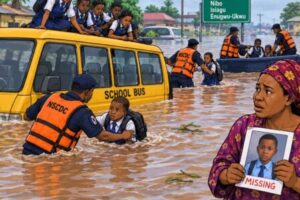 Awka Flood Turns School Run Into Nightmare as Pupil Goes Missing