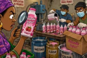 COUNTERFEIT HOLLANDIA YOGHURT: HOLLANDIA or “Holland-Ya?” Nigerians Raise Alarm as Disturbing Packaging Video Emerges