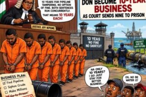 CRUDE OIL THEFT DON BECOME 10-YEAR BUSINESS AS COURT SENDS NINE TO PRISON