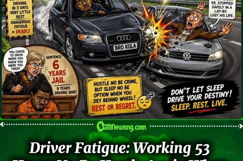 Driver Fatigue: Bro Kola Avoid Wife House, But Sleep Follow Am Enter Motor