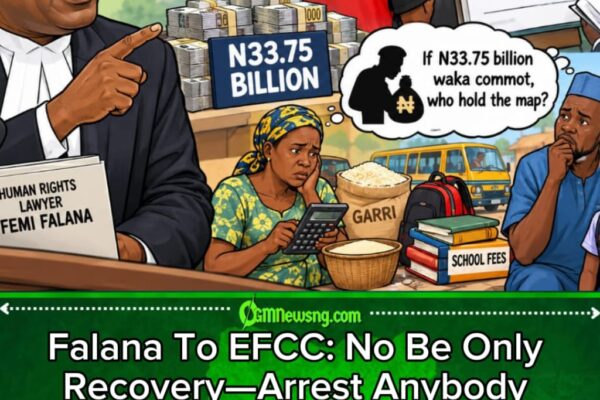N33.75 Billion Cash Mystery: Falana Tells EFCC To Find Money, Arrest Anybody Wey Divert Am