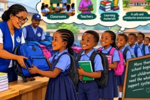 Foundation Don Bring School Bags, Writing Materials Come C’River Schools