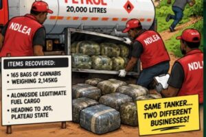 NDLEA Hidden Compartment: Tanker Wey Carry Fuel Plus 2,145kg Cannabis Make Authorities Ask Serious Questions