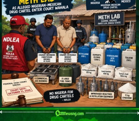 NDLEA Burst Enugu Meth Lab As Alleged Nigerian-Mexican Drug Cartel Enter Court Wahala