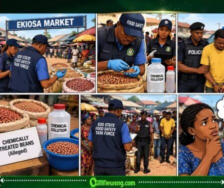 Sniper Usage On Beans In Ekiosa Market Wahala: Trader Allegedly Turn Beans to “Chemical Project”, Police Carry Am Go