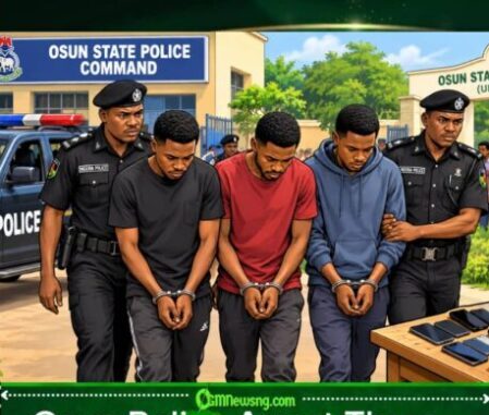 Suspected Thugs :Osun Police Hold Three Suspected Thugs Over Armed Robbery — Wahala Don Enter Another Level!