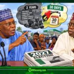 ATIKU TELL TINUBU SAY 30 DAYS NO FIT WIPE AWAY OVER THREE YEARS OF HARDSHIP