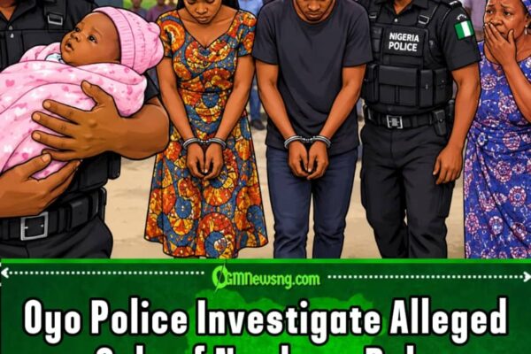 BABY DISAPPEAR:OYO POLICE RESCUE ONE-MONTH-OLD BABY WEY DEM ALLEGEDLY SELL FOR ₦2 MILLION
