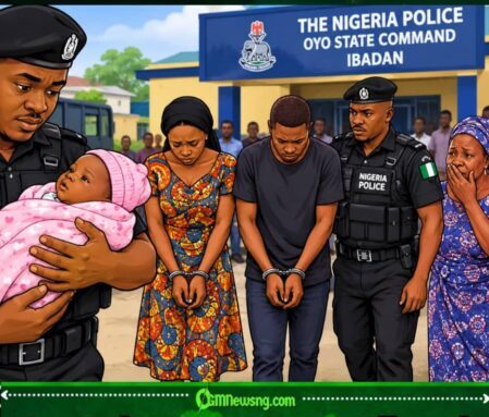 BABY DISAPPEAR:OYO POLICE RESCUE ONE-MONTH-OLD BABY WEY DEM ALLEGEDLY SELL FOR ₦2 MILLION