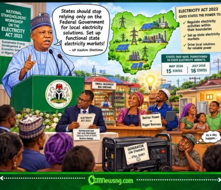 Electricity Act 2023: Shettima Don Challenge Governors to Stop Waiting for Abuja Before Light Go Shine