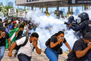 EndSARS Memorial Under Tear Gas: Six Years Later, Lekki Toll Gate Still Dey Reopen Old Wounds