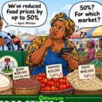FOOD PRICES: FG Says 50% Don Go Down, But Market Woman Still Dey Calculate