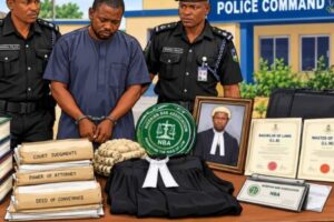 FAKE LAWYER: Ebonyi Police Arrest Alleged Fake Lawyer, Recover Wig, Robe and NBA Seal