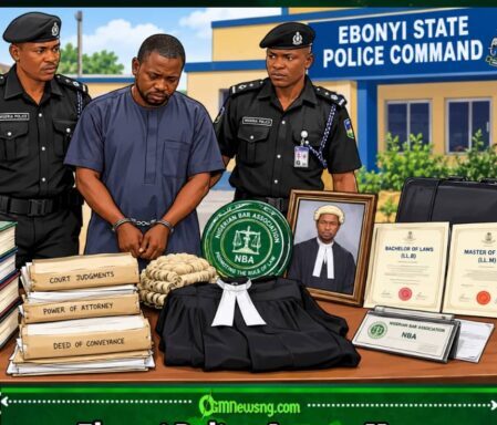 FAKE LAWYER: Ebonyi Police Arrest Alleged Fake Lawyer, Recover Wig, Robe and NBA Seal