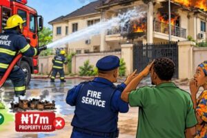 Nigeria Fire Service Operative Faces the Inferno as ₦35m Property Escapes