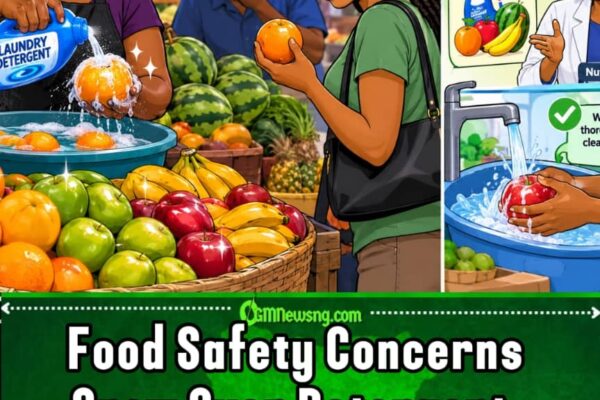 FRUIT WEY SUPPOSE SWEET DON TURN CHEMICAL EXPERIMENT! Vendors Allegedly Use Laundry Detergent to Make Fruits Shine for Market