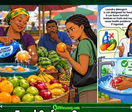 FRUIT WEY SUPPOSE SWEET DON TURN CHEMICAL EXPERIMENT! Vendors Allegedly Use Laundry Detergent to Make Fruits Shine for Market