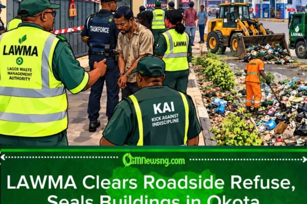 LAWMA SEALS 25 BUILDINGS, MOBIL FILLING STATION AS REFUSE TURNS ROAD MEDIANS INTO DUMPING GROUND