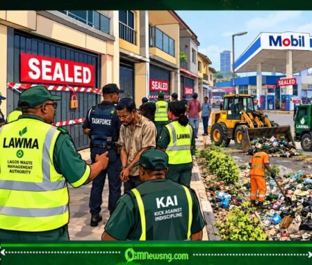 LAWMA SEALS 25 BUILDINGS, MOBIL FILLING STATION AS REFUSE TURNS ROAD MEDIANS INTO DUMPING GROUND