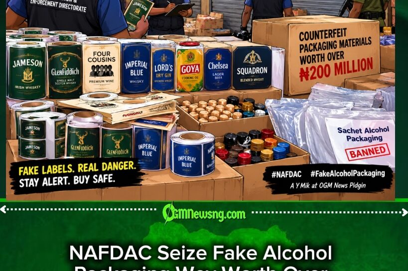 ₦200 MILLION FAKE ALCOHOL PACKAGING! NAFDAC SEAL FIVE SHOPS FOR ABA AS COUNTERFEIT LABELS CAUSE WAHALA