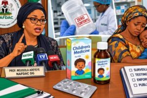 NAFDAC DISCOVERS CHILDREN MEDICINES WEY GET ZERO CONTENTS AS DG WARNS SAY FAKE DRUGS FIT PUT PIKIN LIFE FOR DANGER