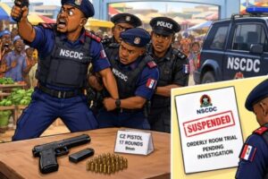 NSCDC SUSPENSION: OFFICER WEY CARRY PISTOL GO SETTLE MARKET MATTER DON ENTER DISCIPLINARY TROUBLE AFTER KUBWA SHOOTING