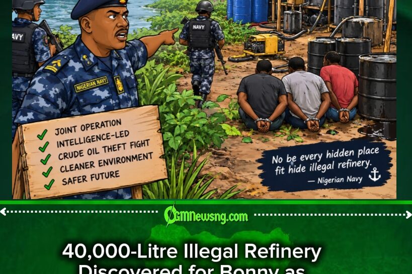 Navy Burst 40,000-Litre Illegal Refinery for Bonny Creek Before E Take Off