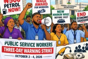 Nigerian Workers Don Down Tools As Economic Hardship Sparks Three-Day Warning Strike