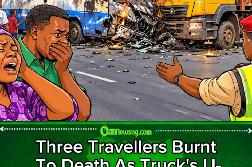 OKOLOWO CRASH: Truck Try U-Turn, Bus Collide Am, Three People Burn To Death For Ilorin