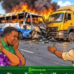 OKOLOWO CRASH: Truck Try U-Turn, Bus Collide Am, Three People Burn To Death For Ilorin
