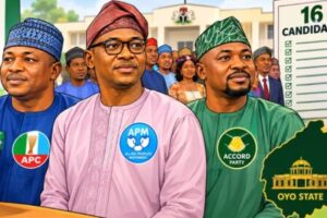 OYO 2027: INEC RELEASES 16 GOVERNORSHIP CANDIDATES AS SHARAF ADEEN, ADEKANMBI AND ORIYOMI HAMZAT ENTER THE RING
