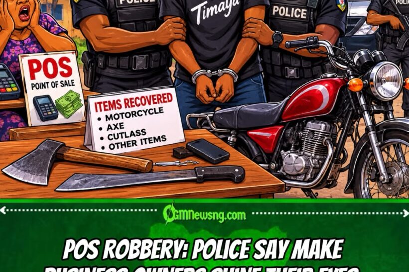 POS Robbery: Police Arrest ‘Timaya’ as Axe, Cutlass and Motorcycle Enter Evidence List for Awka