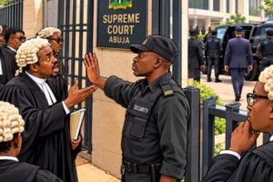 Supreme Court Gate Wahala: SANs Reportedly Wait Outside as Politician’s Arrival Raise Questions