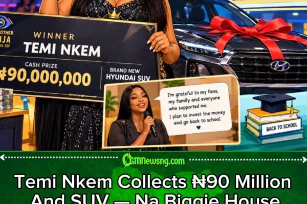 ₦90 Million: Temi Nkem Collects Her BBNaija Crown — But Why Did ₦10 Million Vanish From The Original Prize?