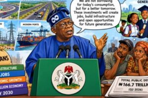 TINUBU DEFENDS FRESH BORROWING, SAYS FUTURE GENERATIONS WILL BENEFIT AS NIGERIANS WAIT TO SEE WHAT THE LOANS WILL BUILD