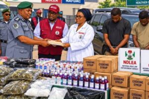 ₦511.4 MILLION DRUGS DON LAND FOR GOVERNMENT TABLE AS CUSTOMS HANDS OVER SUSPECTS TO NDLEA, NAFDAC
