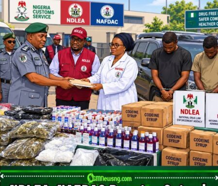 ₦511.4 MILLION DRUGS DON LAND FOR GOVERNMENT TABLE AS CUSTOMS HANDS OVER SUSPECTS TO NDLEA, NAFDAC